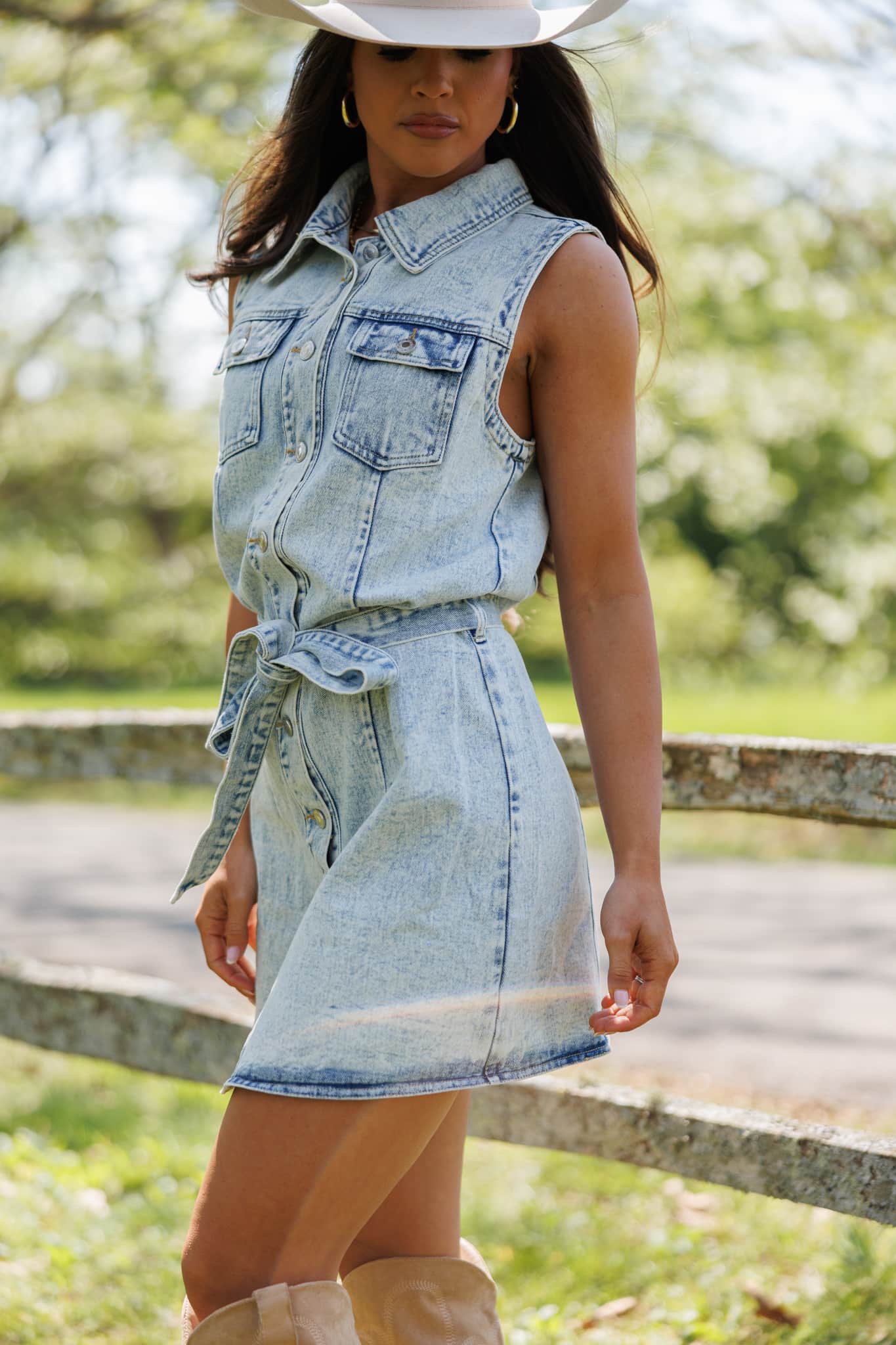Dakota Line Denim Dress - Image 3