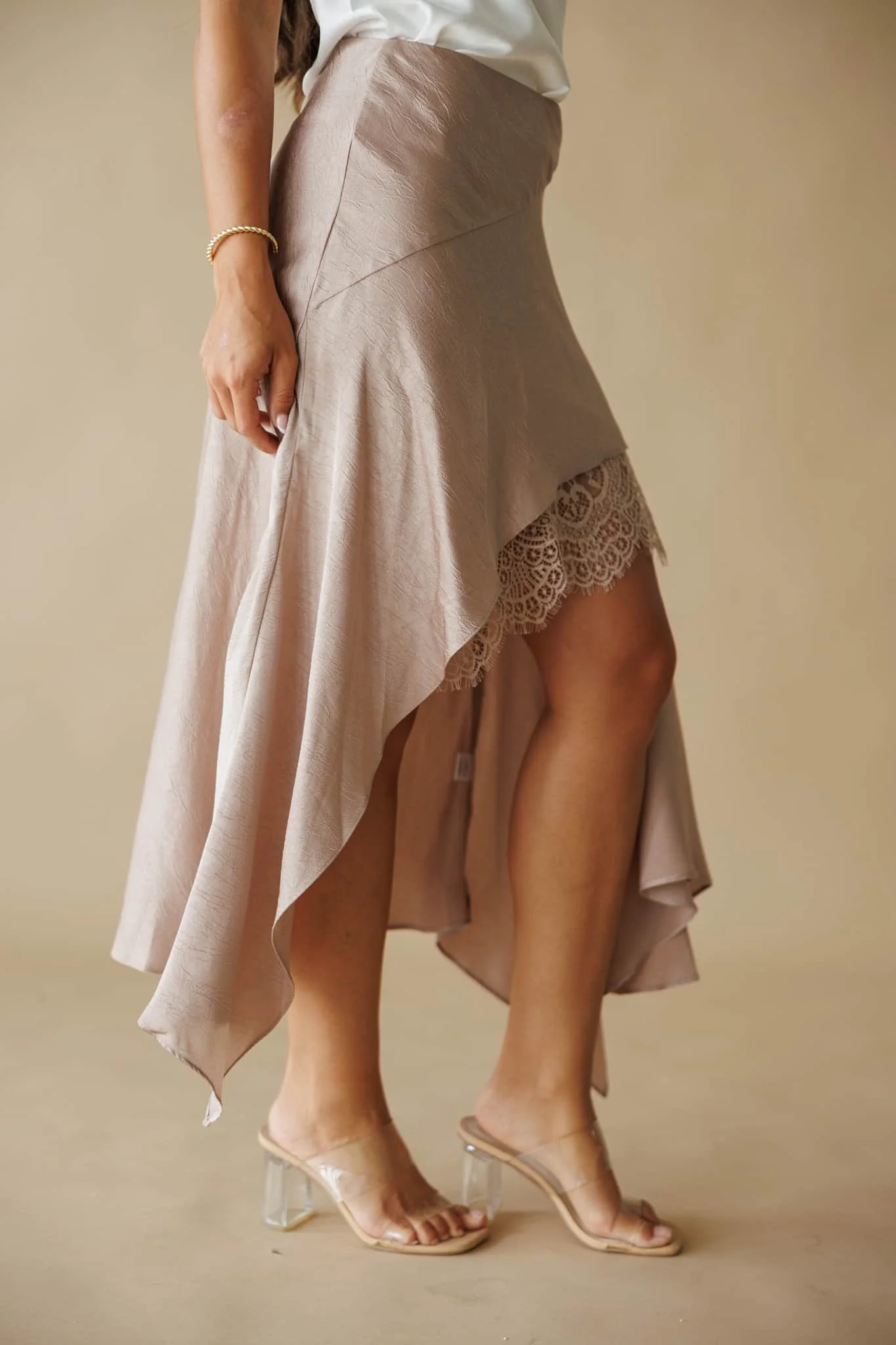 Silkshift Satin Lace Skirt - Image 4