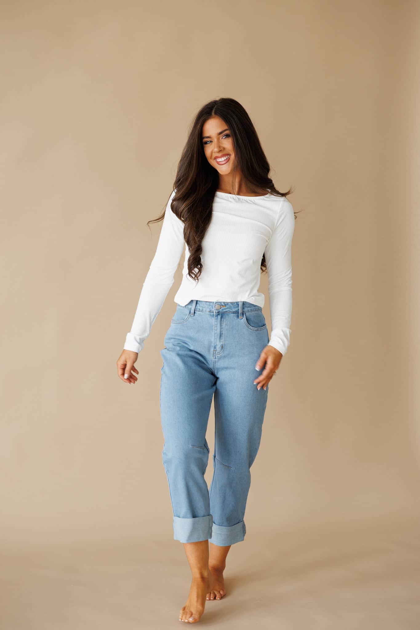 Light Denim Barrel Denim Pants - Image 4
