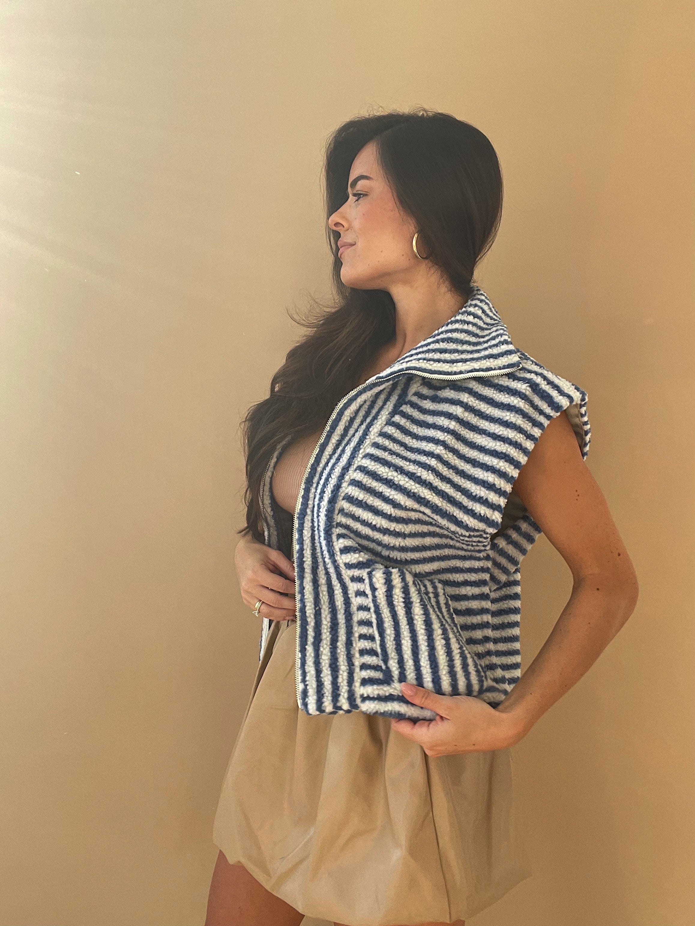 Striped Oversized Vest - Image 3