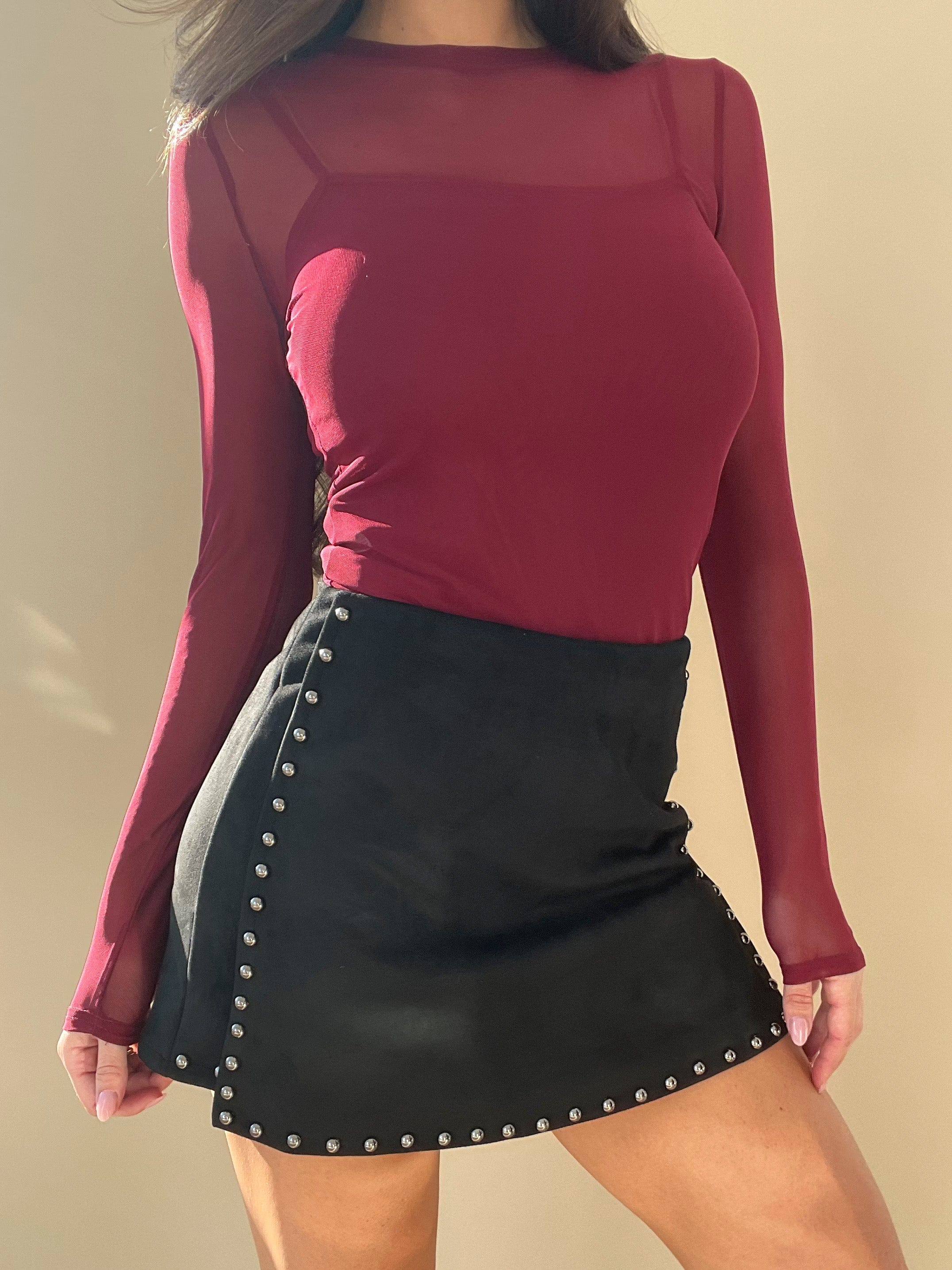 Studded Suede Skort - Image 4