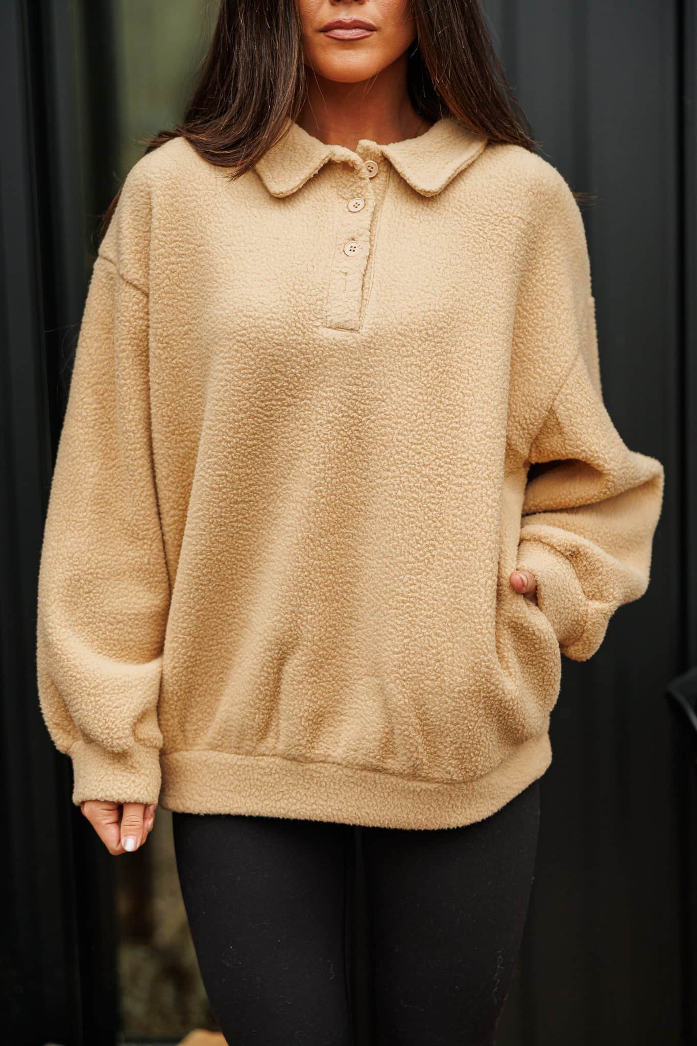 Teddy Polo Fleece Sweatshirt - Image 2