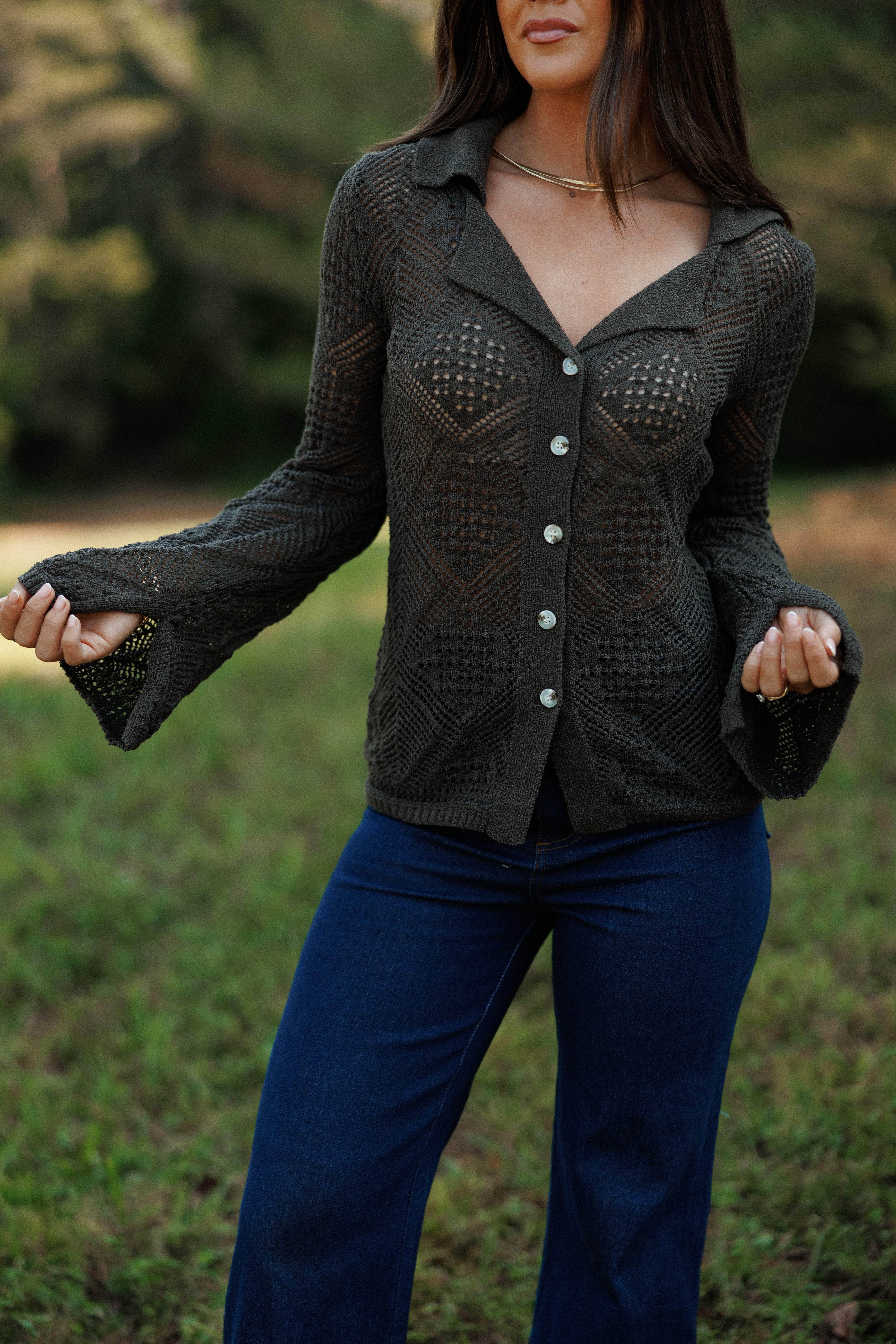 Through The Grid Knit Top - Image 10