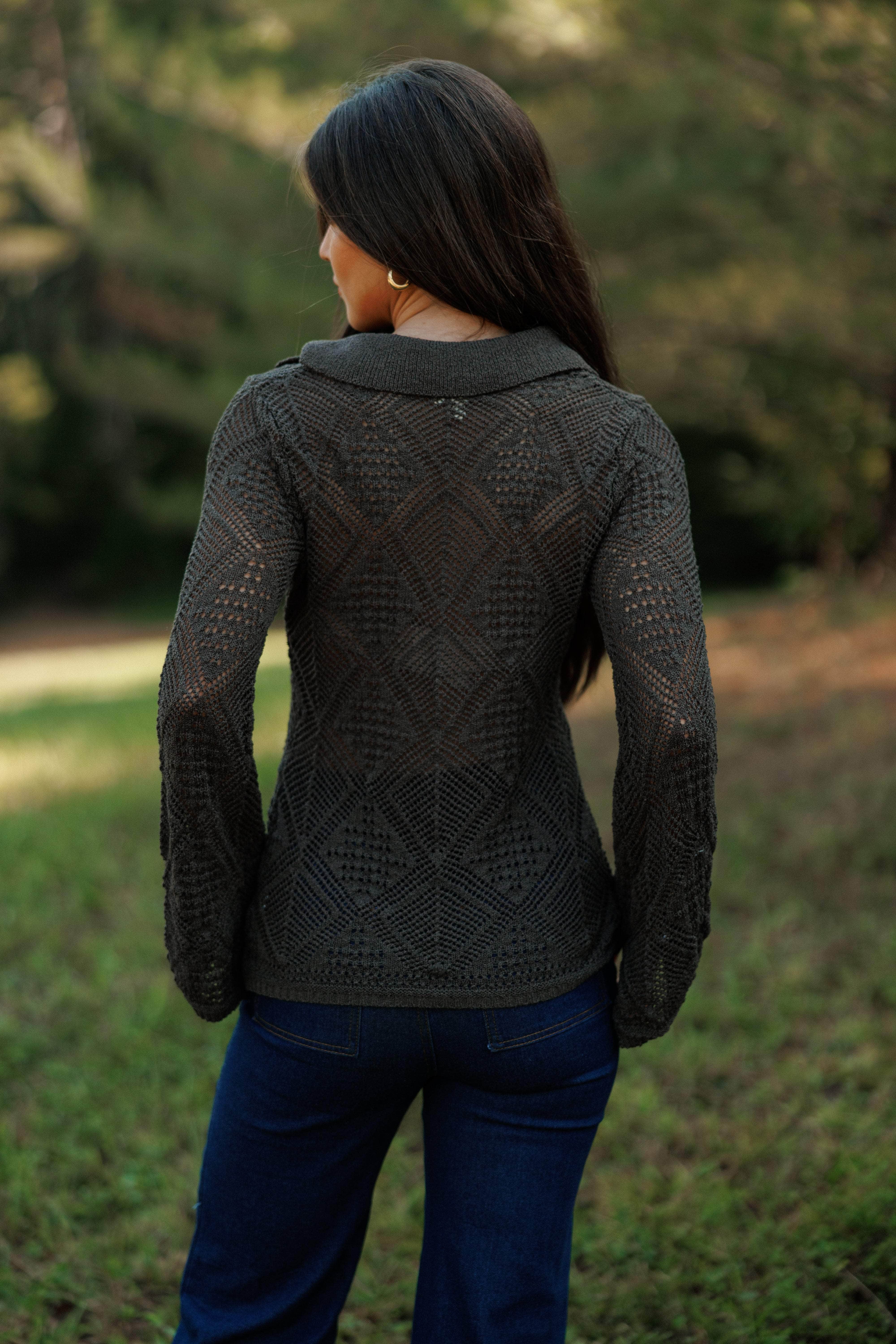 Through The Grid Knit Top - Image 11