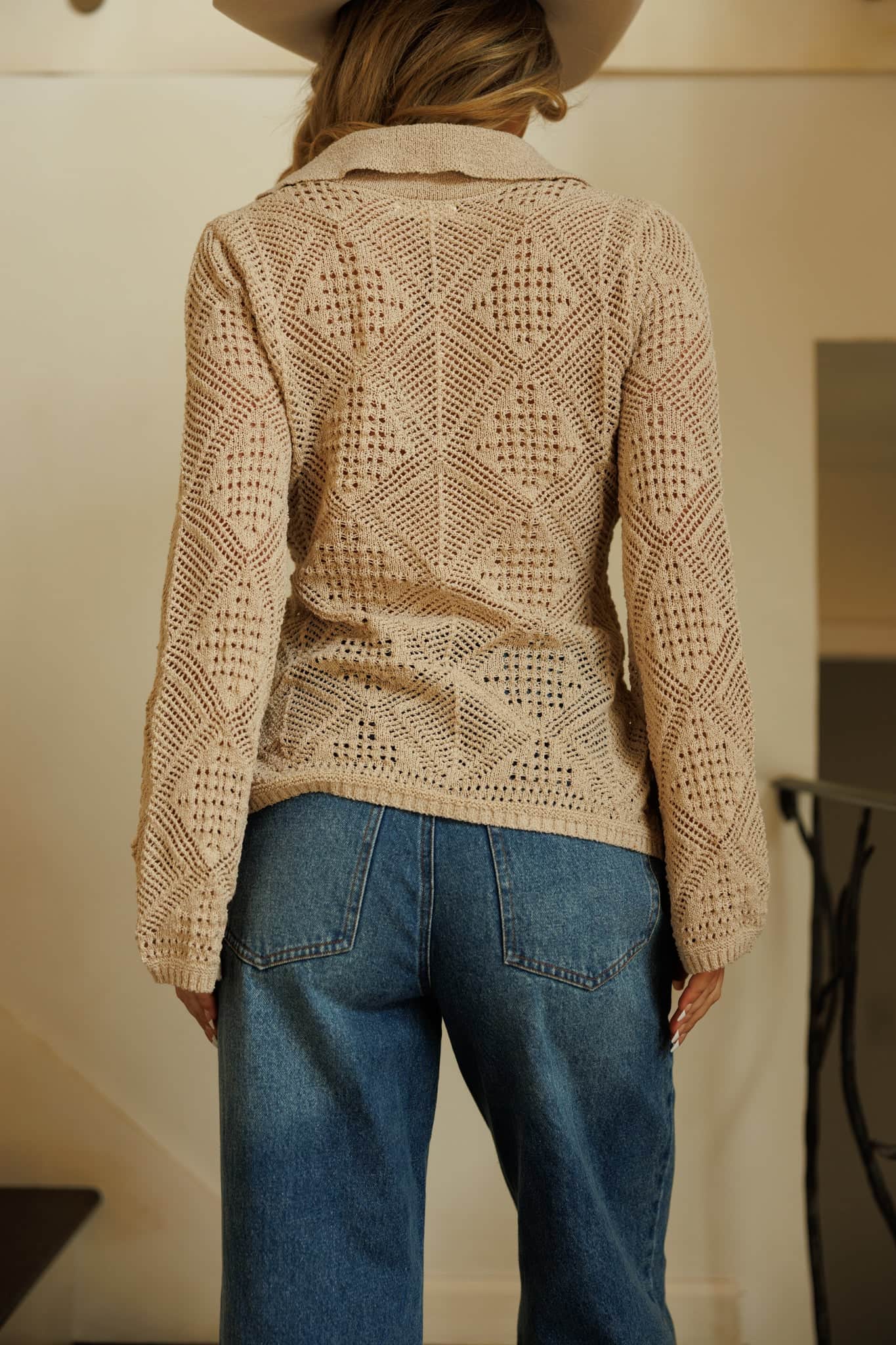 Through The Grid Knit Top - Image 3