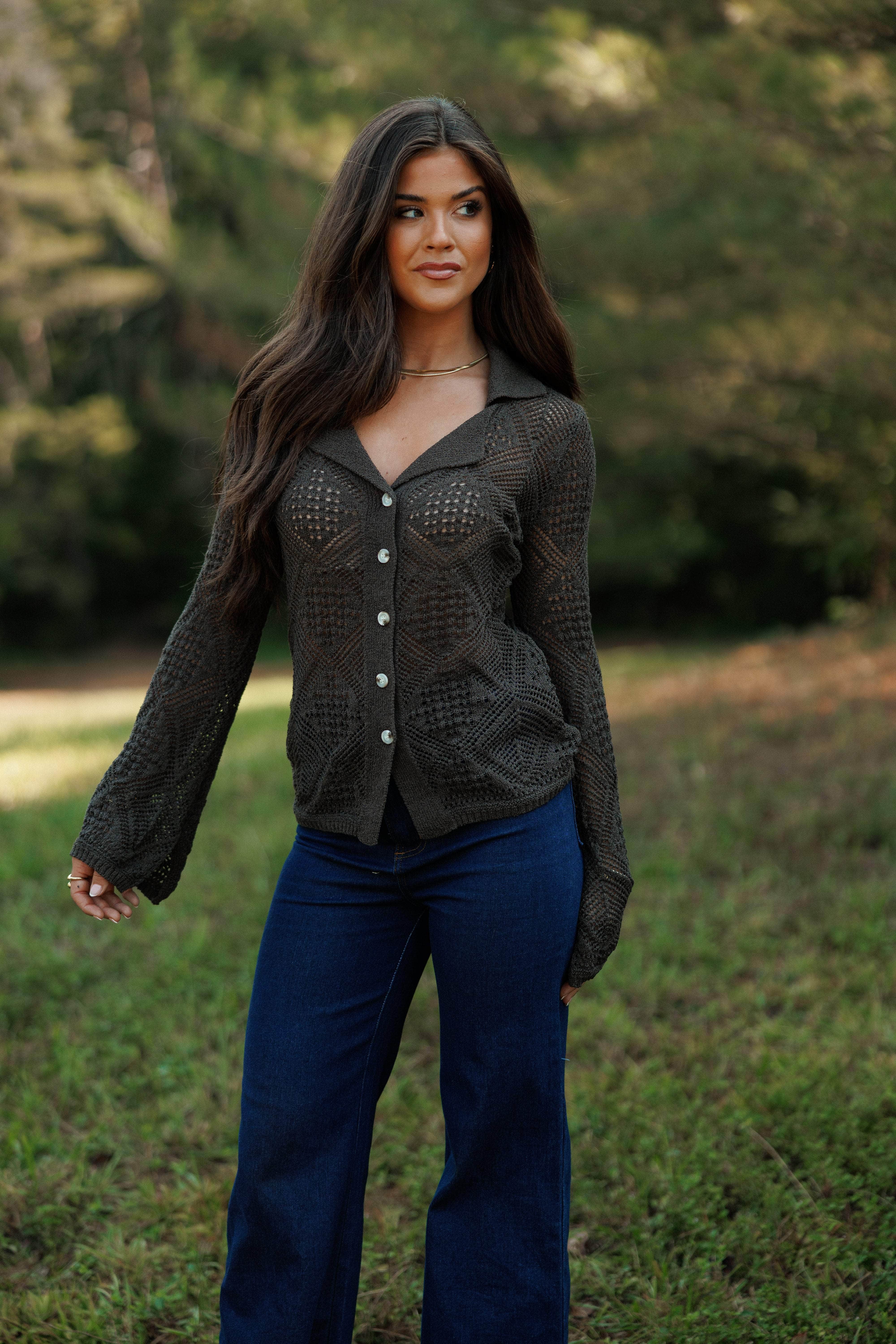 Through The Grid Knit Top - Image 7