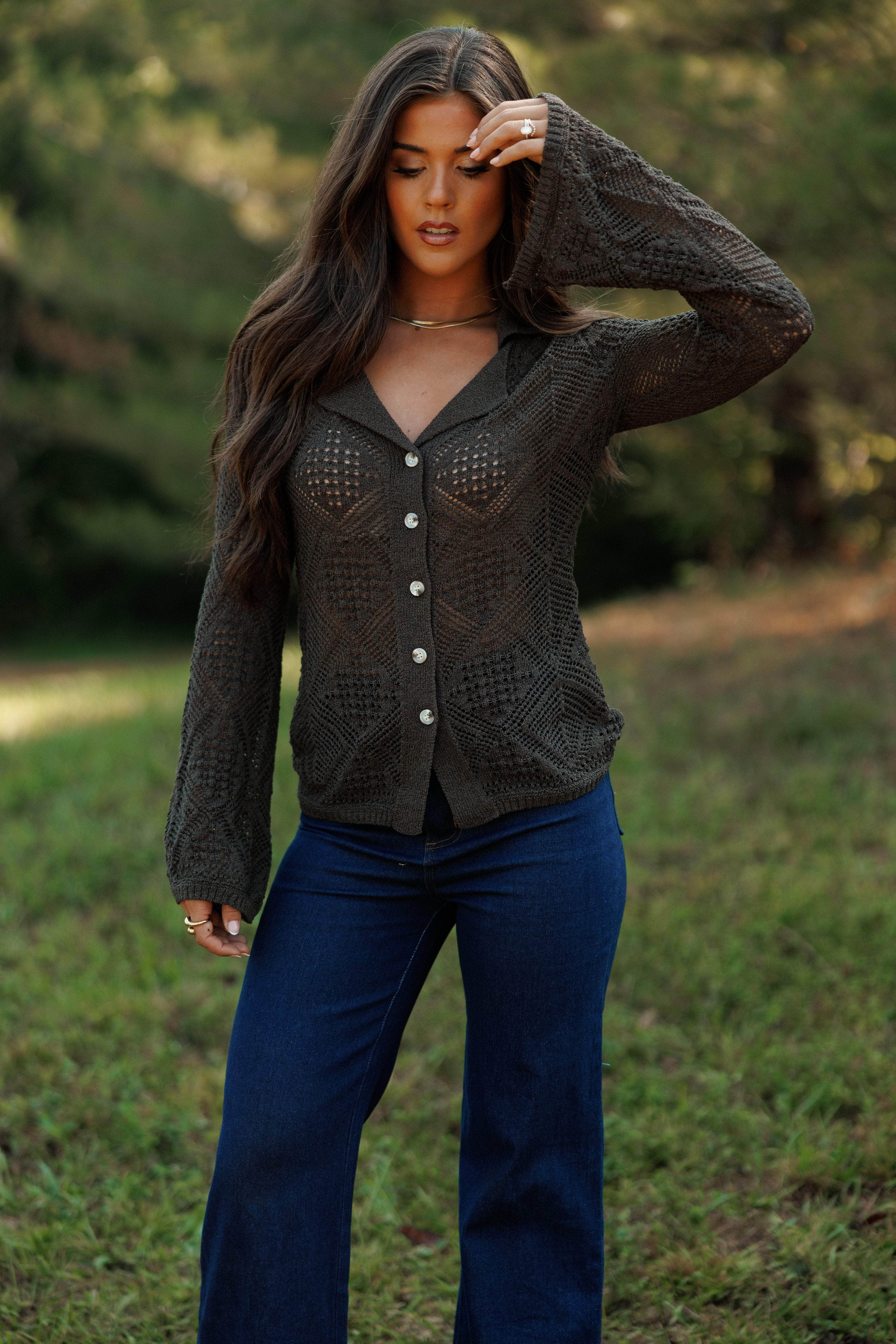 Through The Grid Knit Top - Image 9
