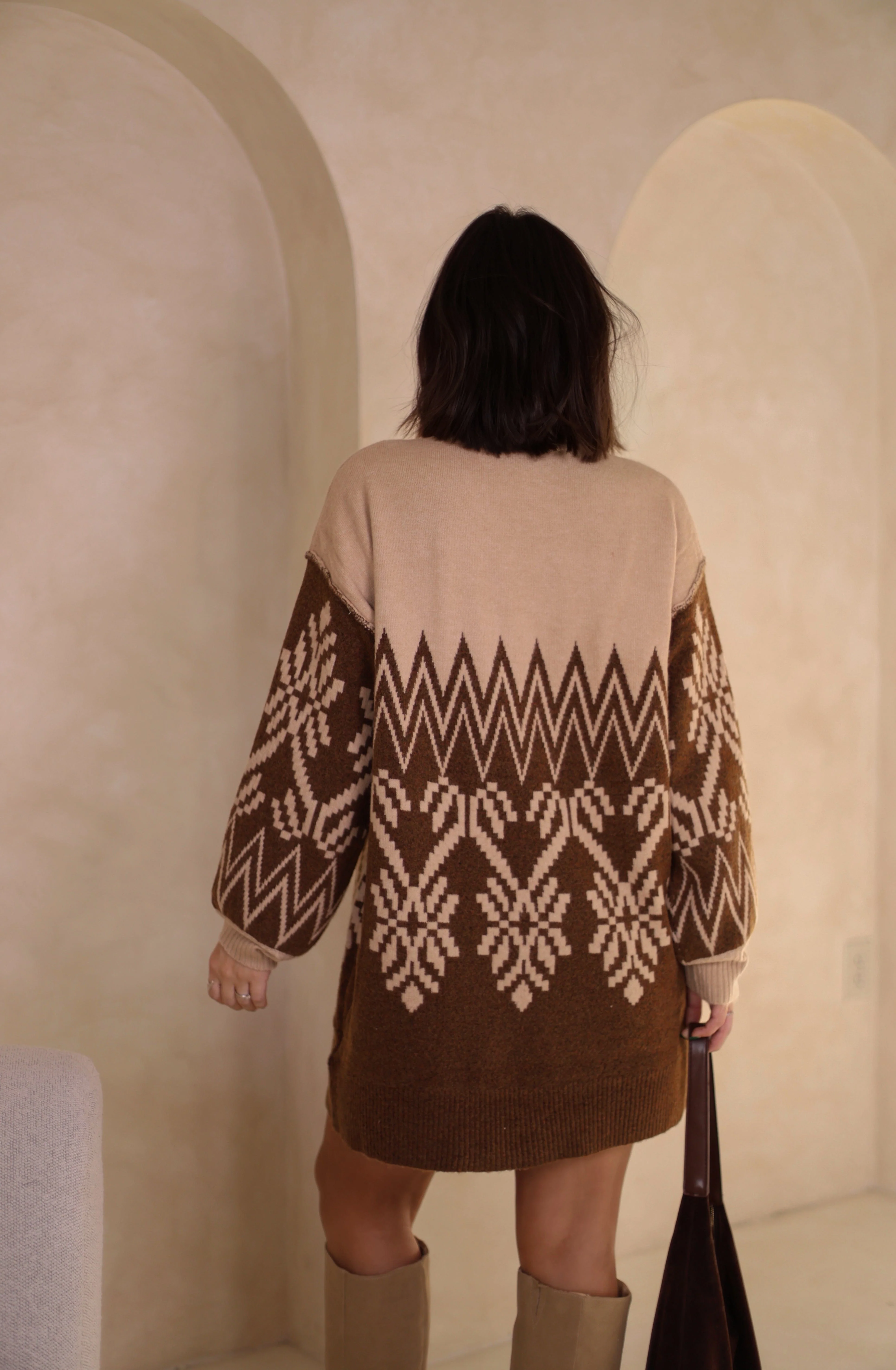 Brown Alpine Sweater Dress - Image 5