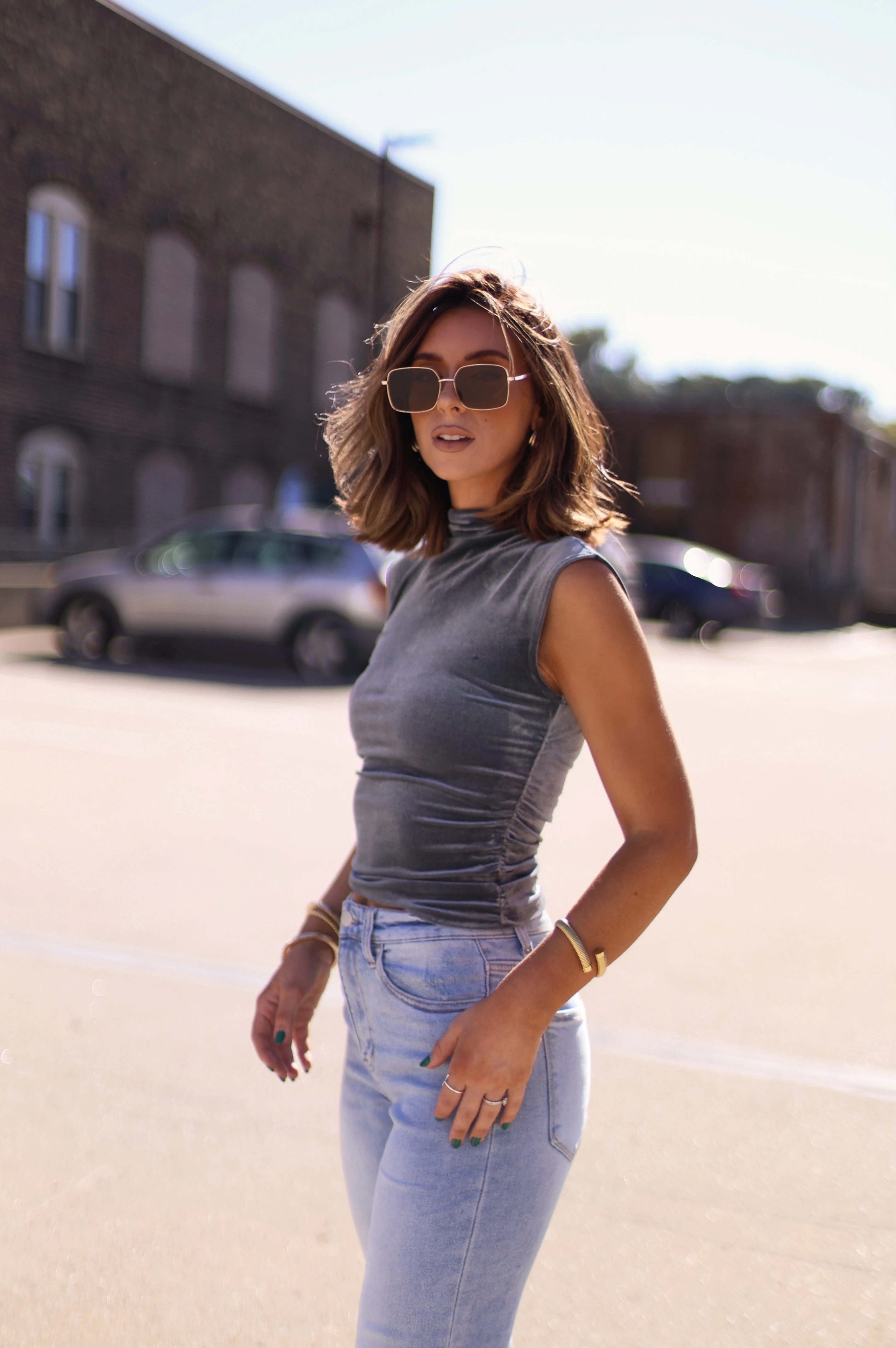 Velvet Mock Neck Top - Image 8