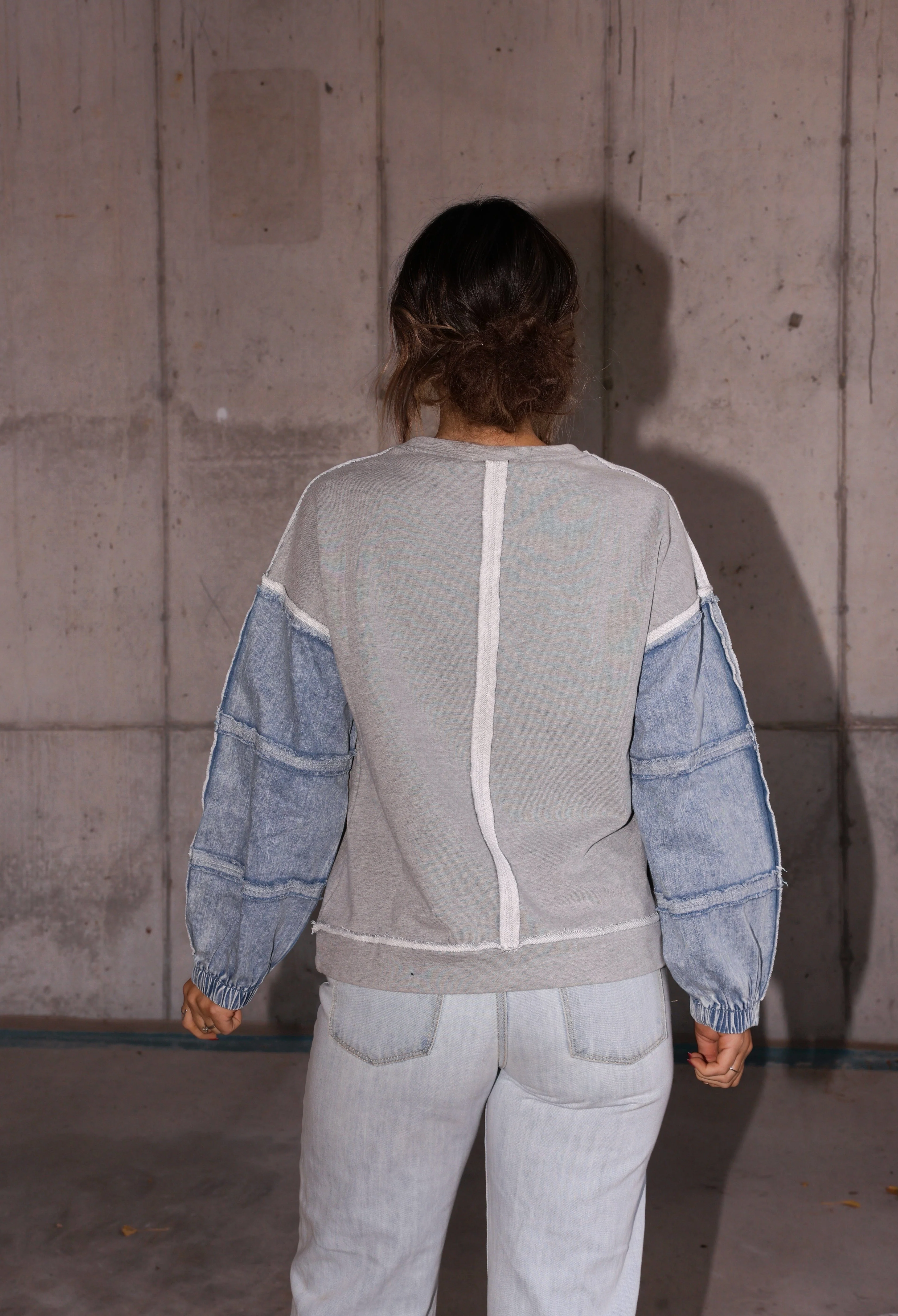 Washed Oversized Denim Top - Image 3