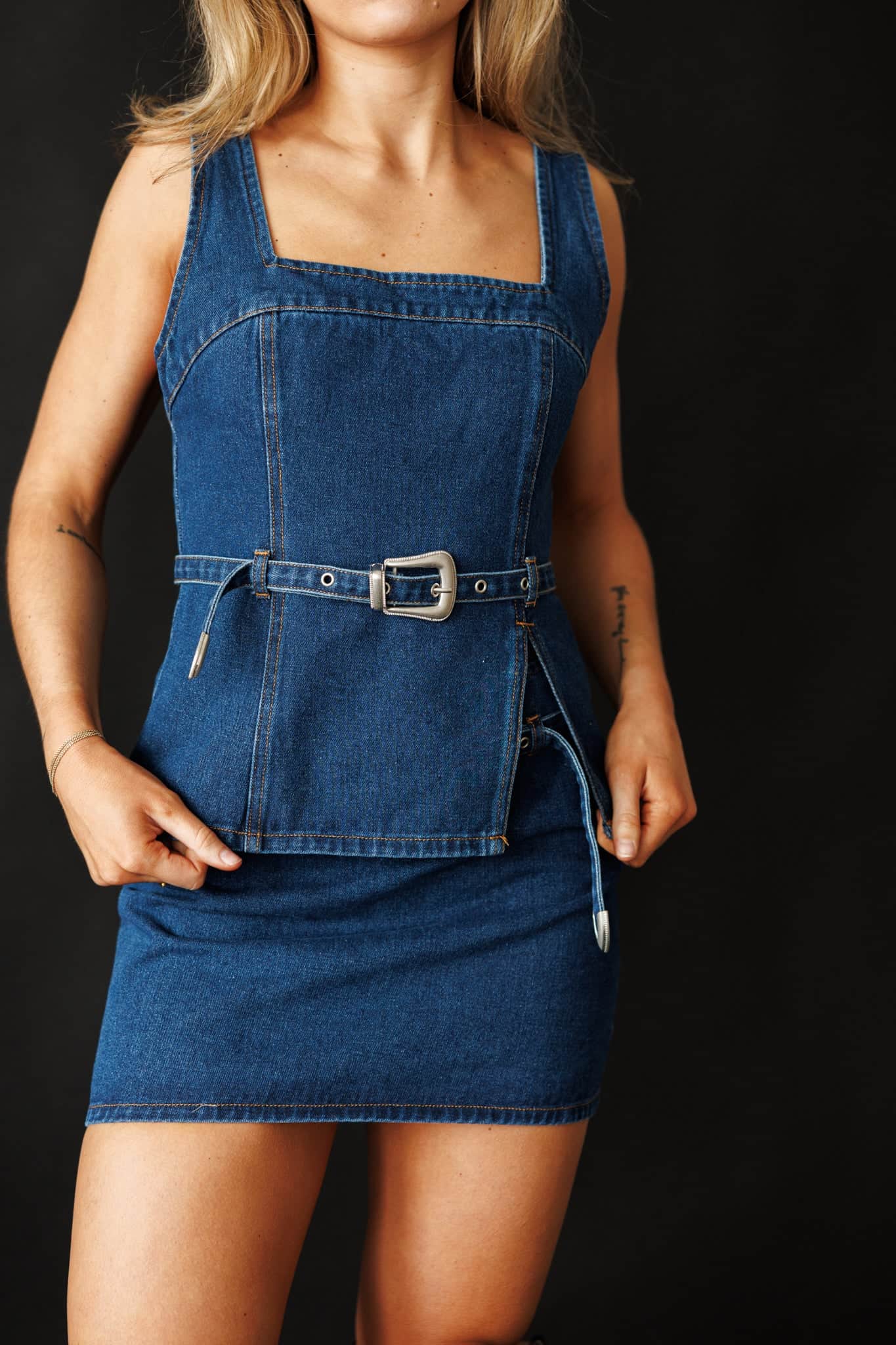 Western Lane Belted Denim Top - Image 5