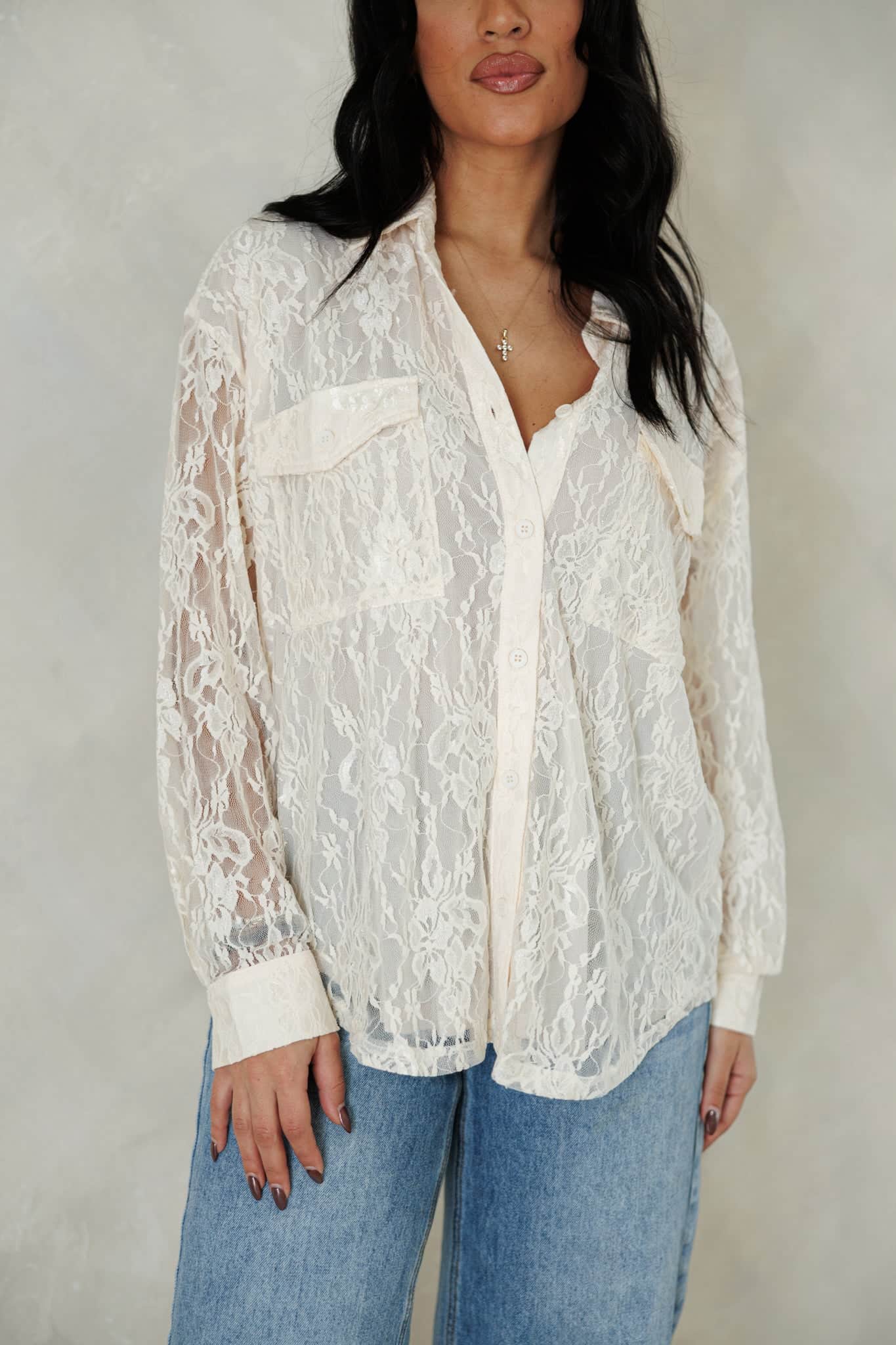 Boho Floral Lace Shirt - Image 4